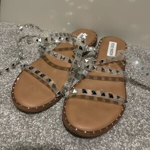 Steve Madden Travel clear sandal with rhinestone